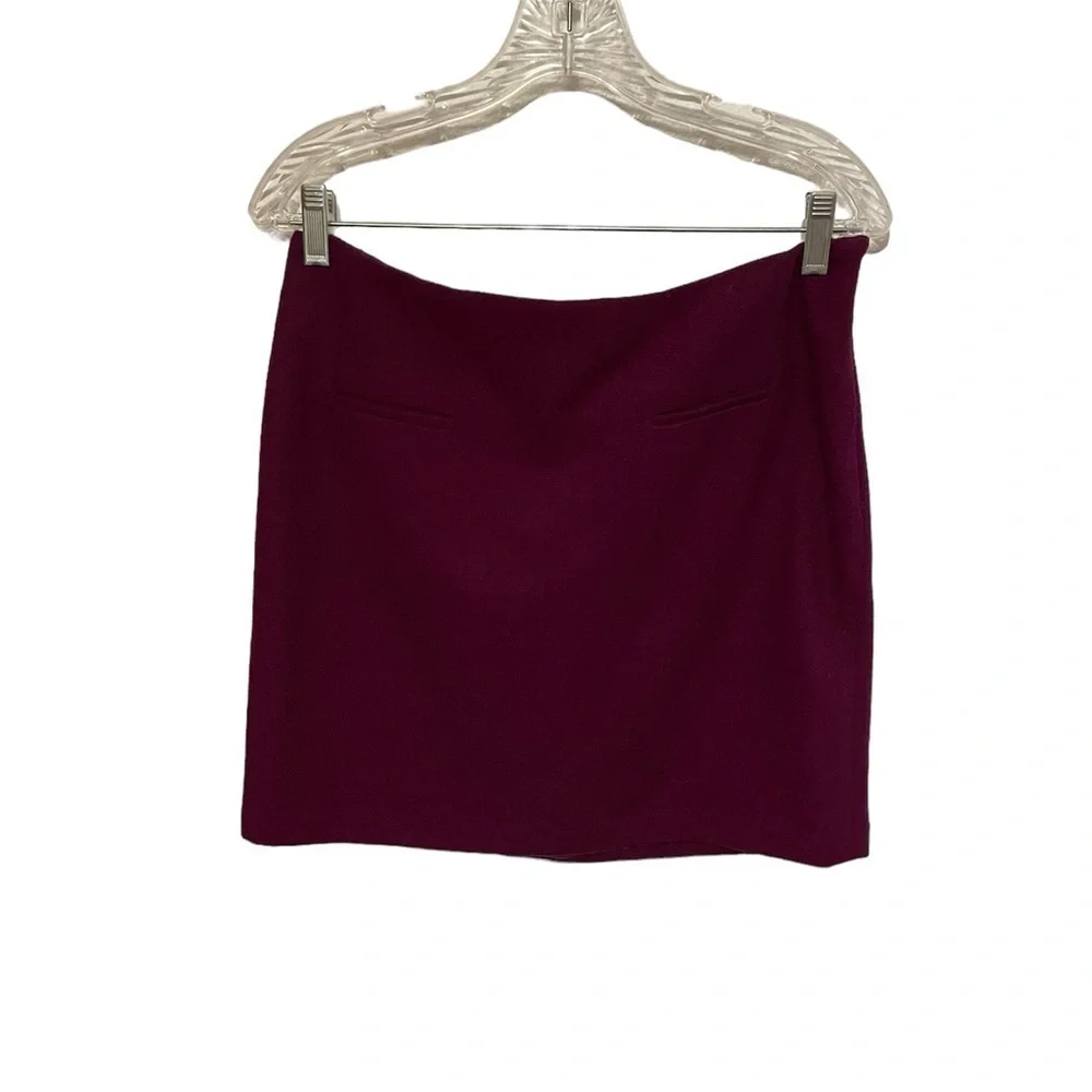 Dalia Collection Wool Blend Dark Purple Mini Skirt size 8